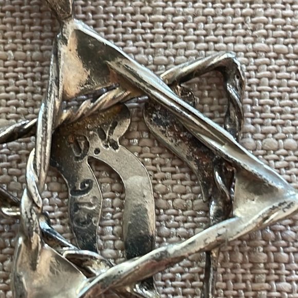 Star of David Chai Vtg Sterling Silver & Rose Gold Vermeil Charm Pendant ~ 2.9g - Picture 4 of 7